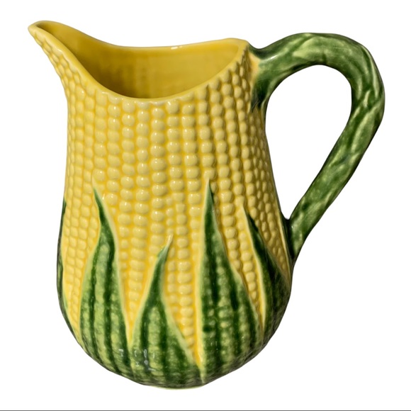 Vintage Americana Pottery Textured Corn Pitcher